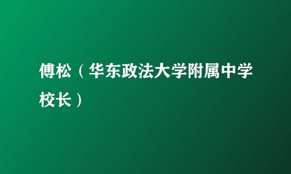 傅松（华东政法大学附属中学校长）