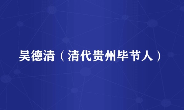 吴德清（清代贵州毕节人）