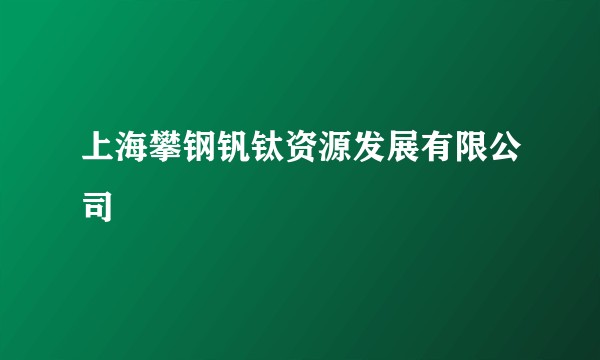 上海攀钢钒钛资源发展有限公司