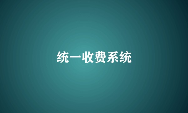 统一收费系统