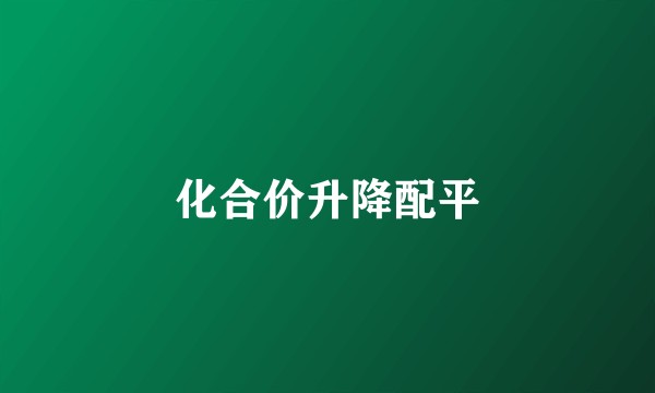 化合价升降配平