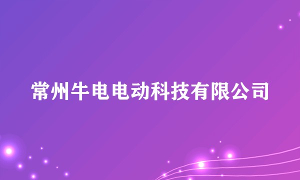 常州牛电电动科技有限公司