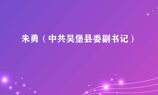 朱勇（中共吴堡县委副书记）