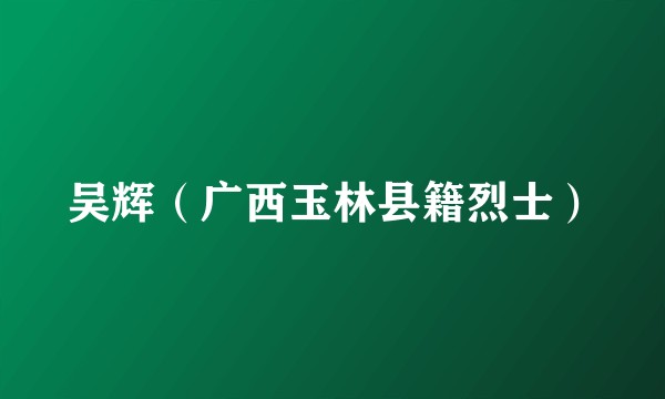 吴辉(广西玉林县籍烈士)