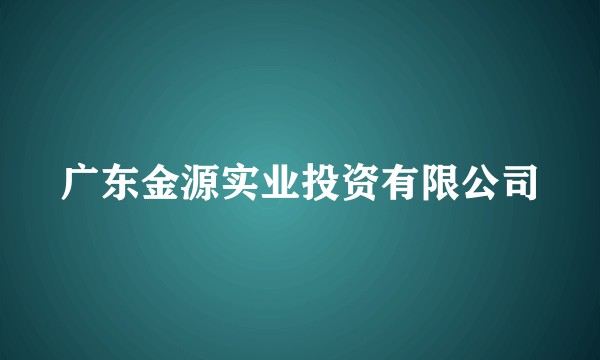 广东金源实业投资有限公司