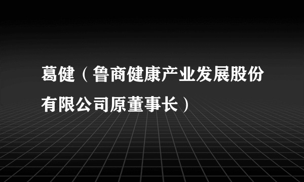 葛健（鲁商健康产业发展股份有限公司原董事长）