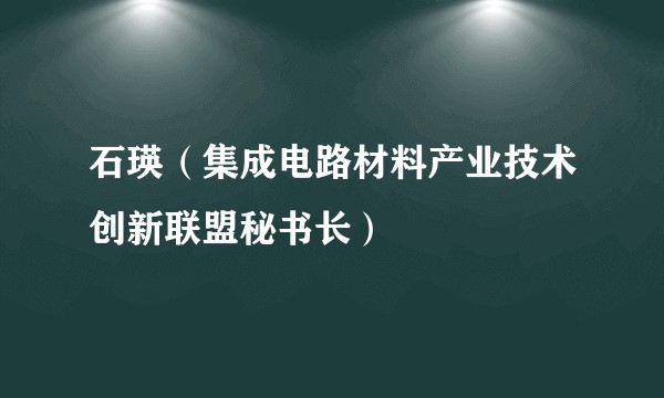 石瑛（集成电路材料产业技术创新联盟秘书长）