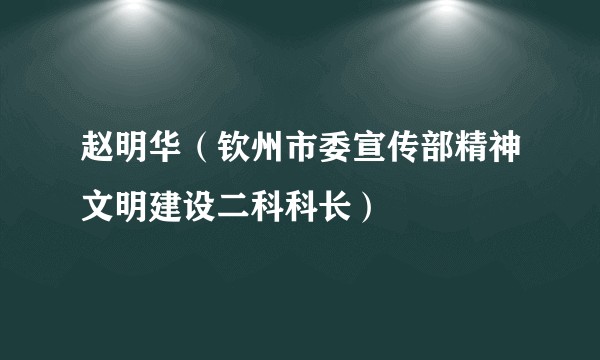 赵明华（钦州市委宣传部精神文明建设二科科长）