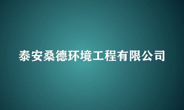 泰安桑德环境工程有限公司