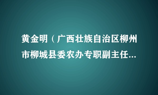 黄金明（广西壮族自治区柳州市柳城县委农办专职副主任、乡村振兴办主任）