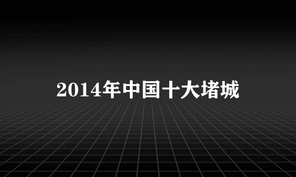 2014年中国十大堵城