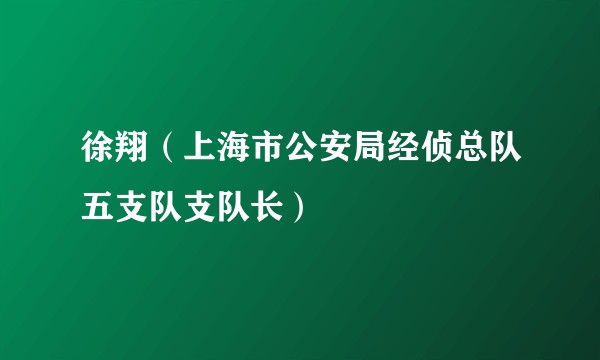 徐翔（上海市公安局经侦总队五支队支队长）