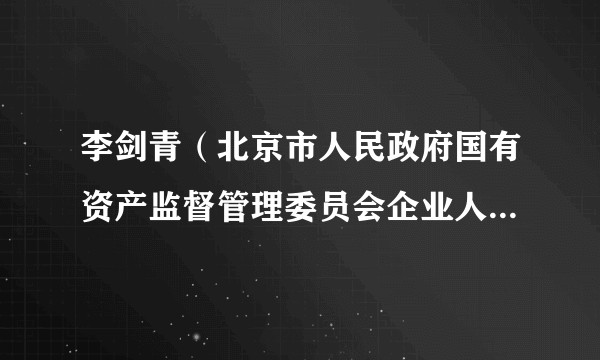 李剑青（北京市人民政府国有资产监督管理委员会企业人才处一级调研员）