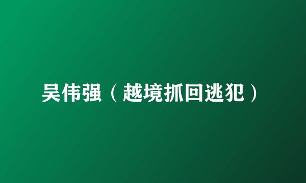 吴伟强（越境抓回逃犯）