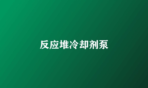反应堆冷却剂泵
