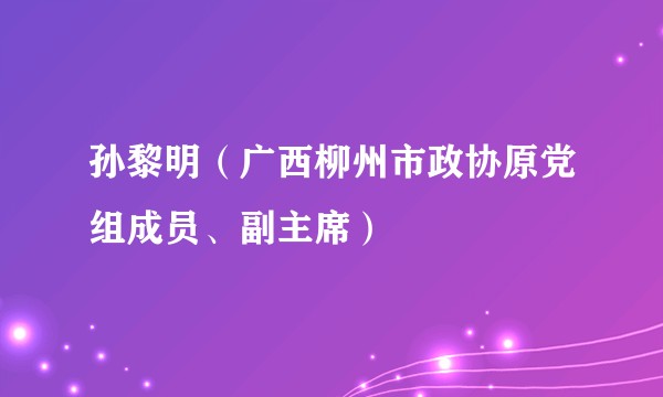 孙黎明（广西柳州市政协原党组成员、副主席）