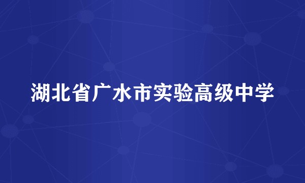 湖北省广水市实验高级中学