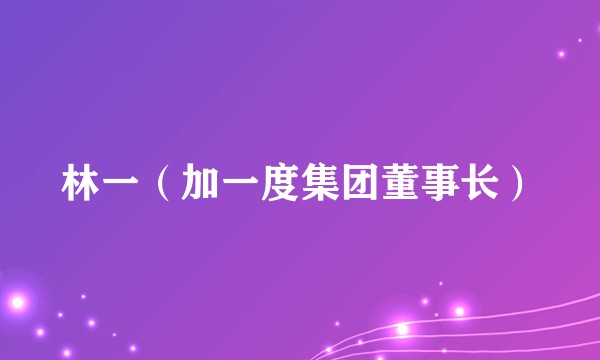 林一（加一度集团董事长）