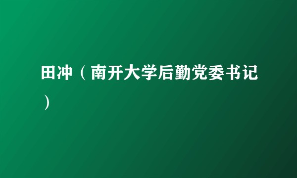 田冲（南开大学后勤党委书记）