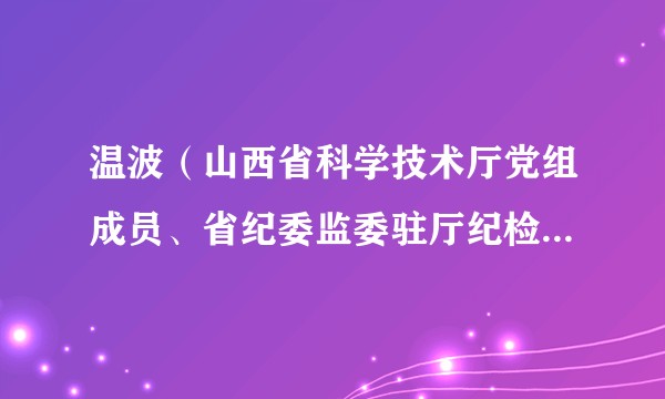 温波(山西省科学技术厅党组成员、省纪委监委驻厅纪检监察组组长)