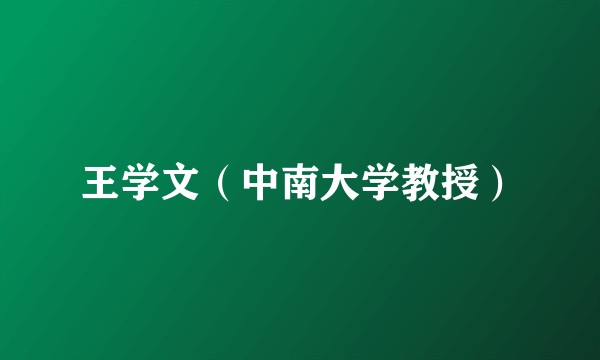 王学文（中南大学教授）