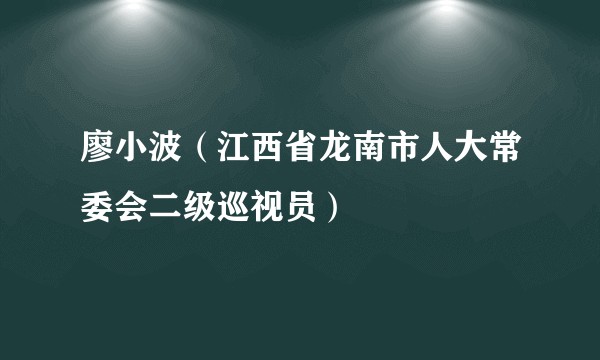 廖小波（江西省龙南市人大常委会二级巡视员）