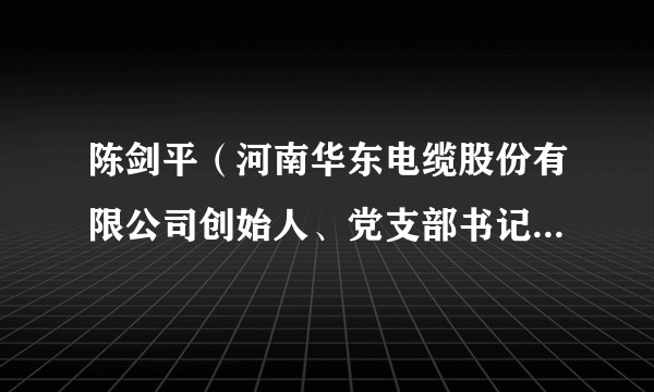 陈剑平（河南华东电缆股份有限公司创始人、党支部书记、董事长）