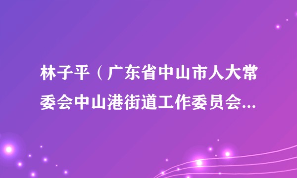 林子平（广东省中山市人大常委会中山港街道工作委员会主任、一级调研员）