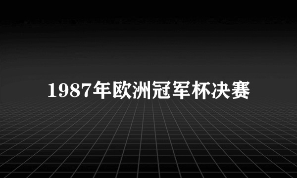 1987年欧洲冠军杯决赛