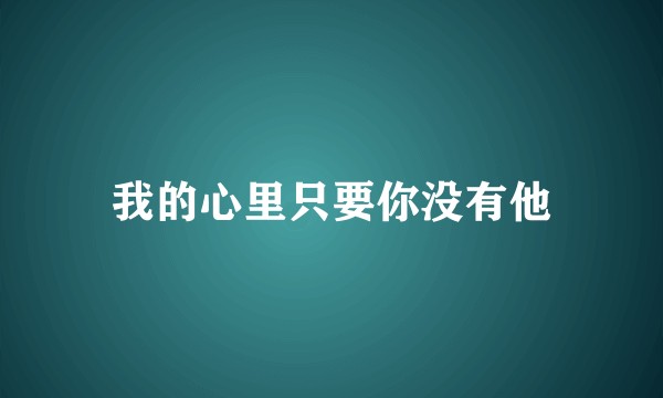 我的心里只要你没有他