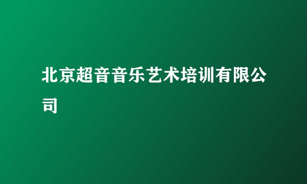 北京超音音乐艺术培训有限公司