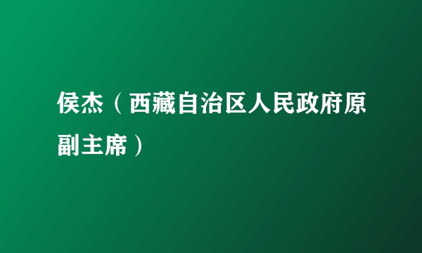 侯杰（西藏自治区人民政府原副主席）