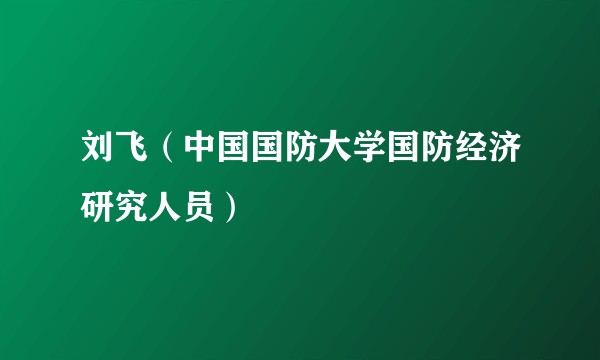 刘飞（中国国防大学国防经济研究人员）