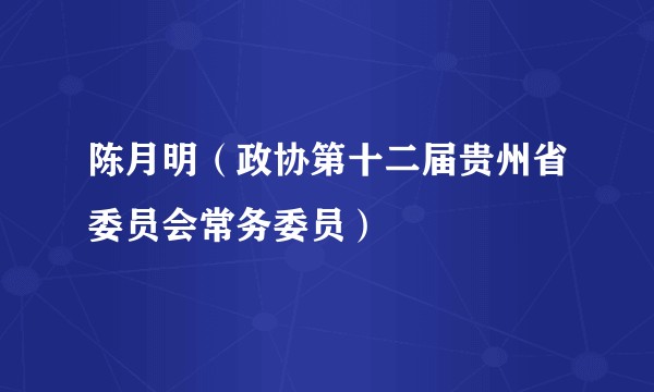 陈月明（政协第十二届贵州省委员会常务委员）