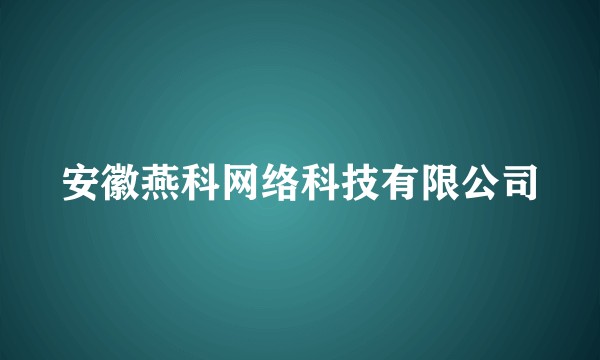 安徽燕科网络科技有限公司