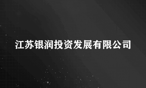 江苏银润投资发展有限公司