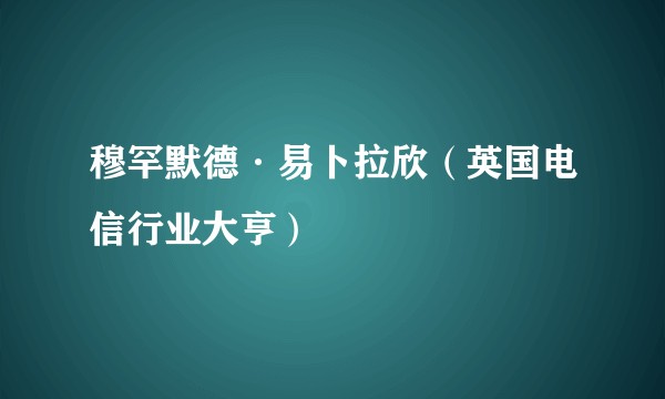 穆罕默德·易卜拉欣（英国电信行业大亨）