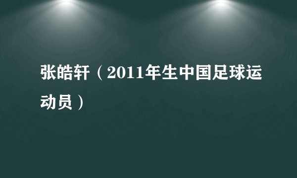 张皓轩(2011年生中国足球运动员)