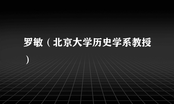 罗敏（北京大学历史学系教授）