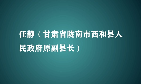 任静（甘肃省陇南市西和县人民政府原副县长）