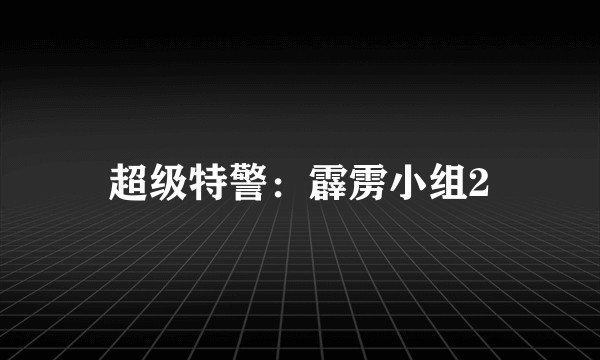 超级特警：霹雳小组2