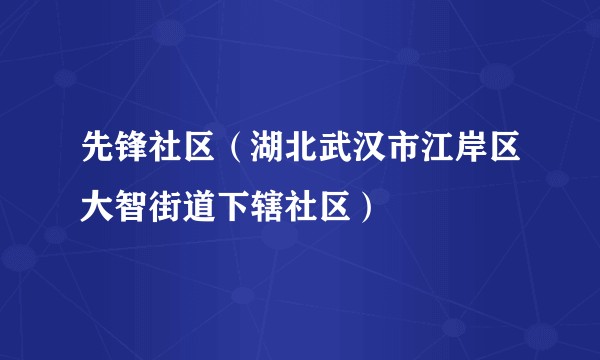 先锋社区（湖北武汉市江岸区大智街道下辖社区）