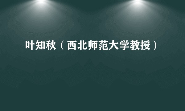 叶知秋（西北师范大学教授）
