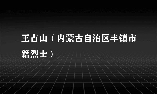 王占山（内蒙古自治区丰镇市籍烈士）
