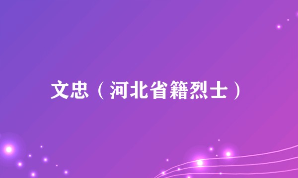 文忠（河北省籍烈士）