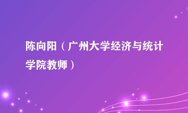 陈向阳（广州大学经济与统计学院教师）