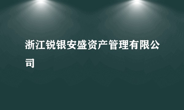 浙江锐银安盛资产管理有限公司