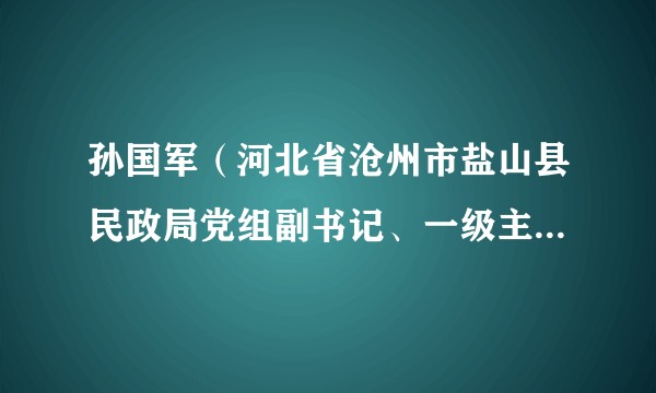 孙国军(河北省沧州市盐山县民政局党组副书记、一级主任科员、兼民政事业服务中心主任)