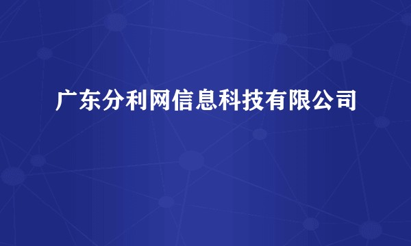 广东分利网信息科技有限公司