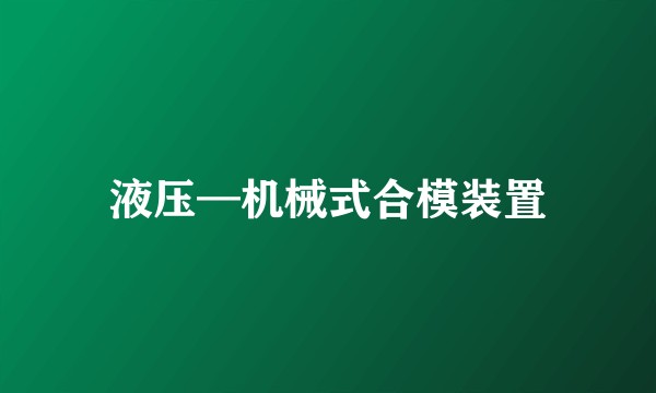 液压—机械式合模装置